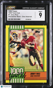 1990 Topps Jerry Rice 1000 Yard Club #1 CGC 9 San Francisco 49ers