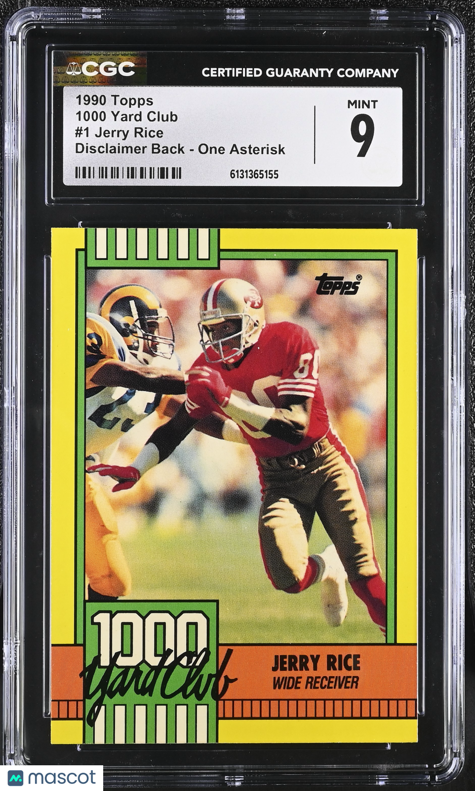 1990 Topps Jerry Rice 1000 Yard Club #1 CGC 9 San Francisco 49ers