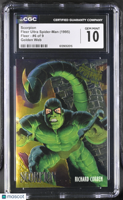 1995 Fleer Ultra Spider-Man Scorpion #6 of 9 Golden Web CGC 10