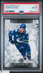 2024 Upper Deck Artifacts Quinn Hughes #141 PSA 8