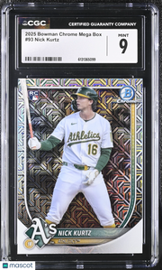 2025 Bowman Chrome Mega Box Nick Kurtz Rookie #93 CGC 9 Oakland Athletics