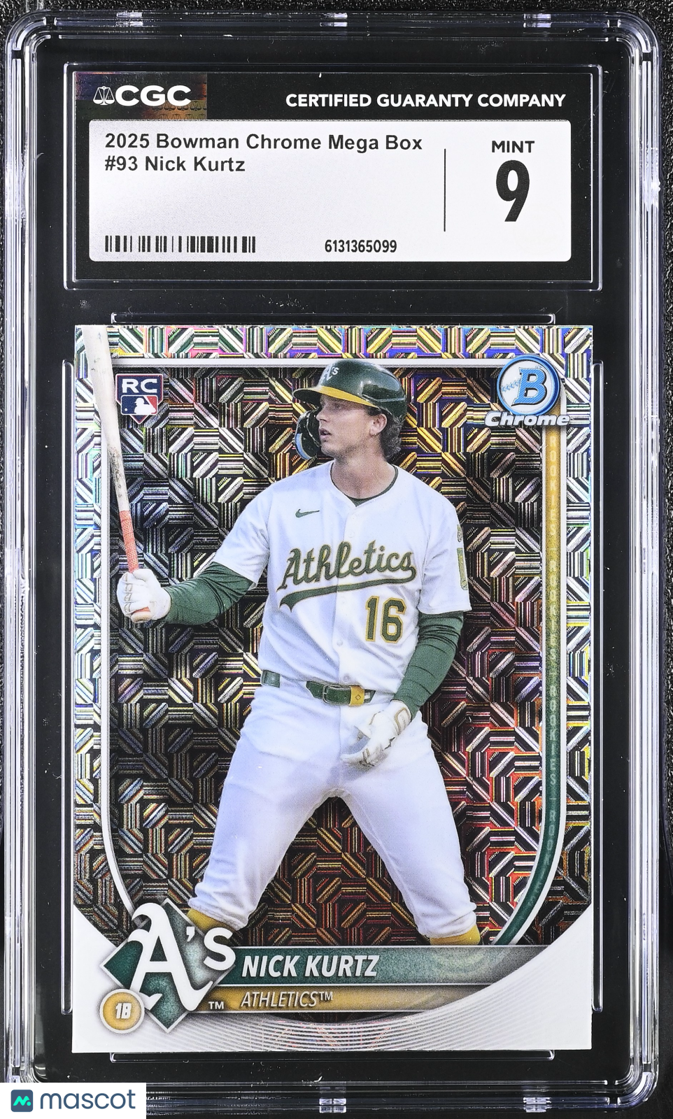 2025 Bowman Chrome Mega Box Nick Kurtz Rookie #93 CGC 9 Oakland Athletics