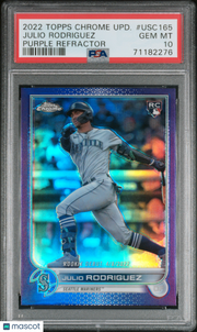 2022 Topps Chrome Update Julio Rodriguez Purple Rookie #USC165 PSA 10 Mariners