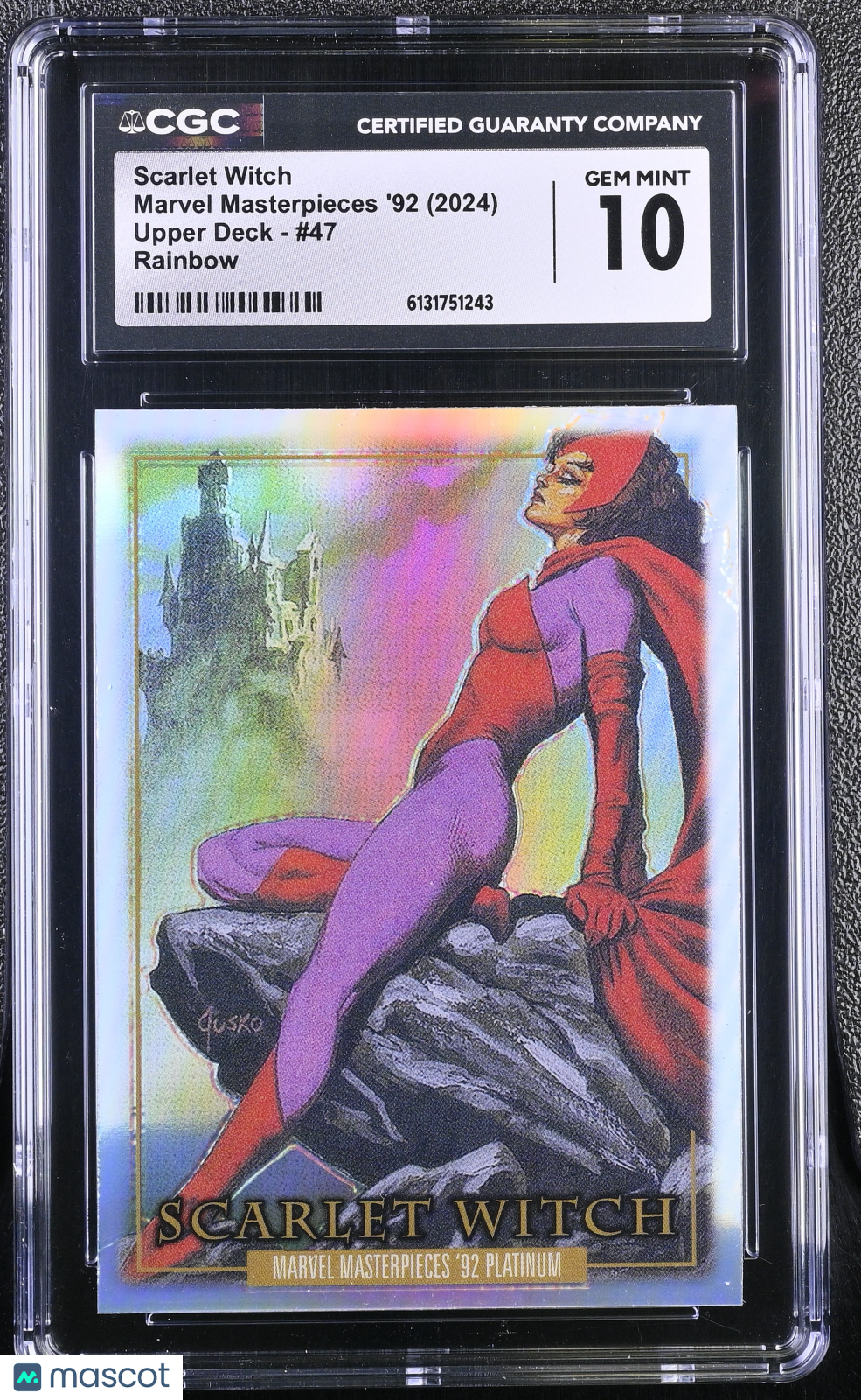2024 Upper Deck Marvel Masterpieces '92 Scarlet Witch #47 Rainbow CGC 10
