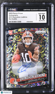 2025 Panini Prizm Quinshon Judkins No Huddle Rookie Auto #313 CGC 10 Browns