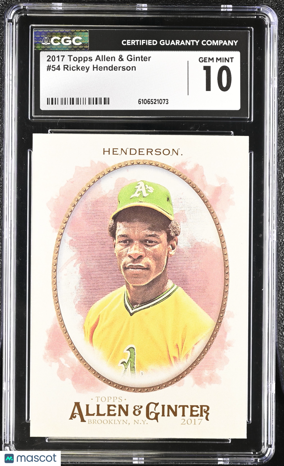 2017 Topps Allen & Ginter Rickey Henderson #54 CGC 10 Oakland Athletics