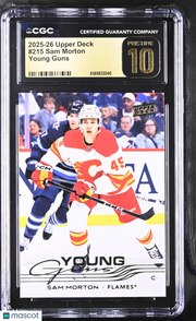2025-26 Upper Deck Sam Morton Young Guns Rookie #215 CGC 10 Pristine Flames
