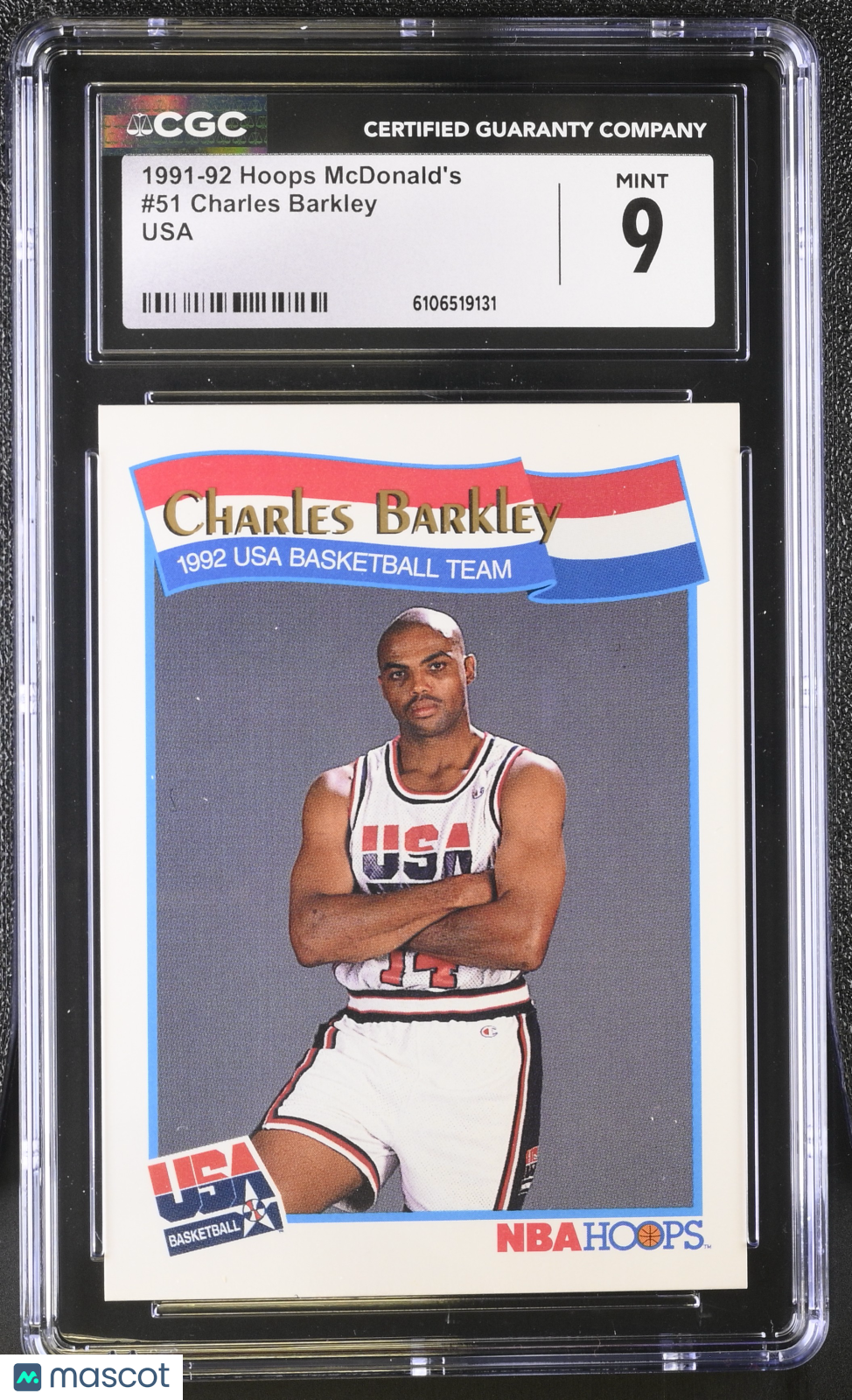 1991-92 Hoops Mcdonald's Charles Barkley USA #51 CGC 9 Phoenix Suns
