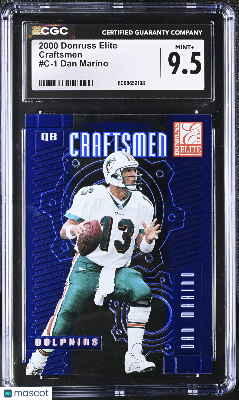 2000 Donruss Elite Dan Marino 2480/2500 Craftsmen #C-1 CGC 9.5 Miami Dolphins