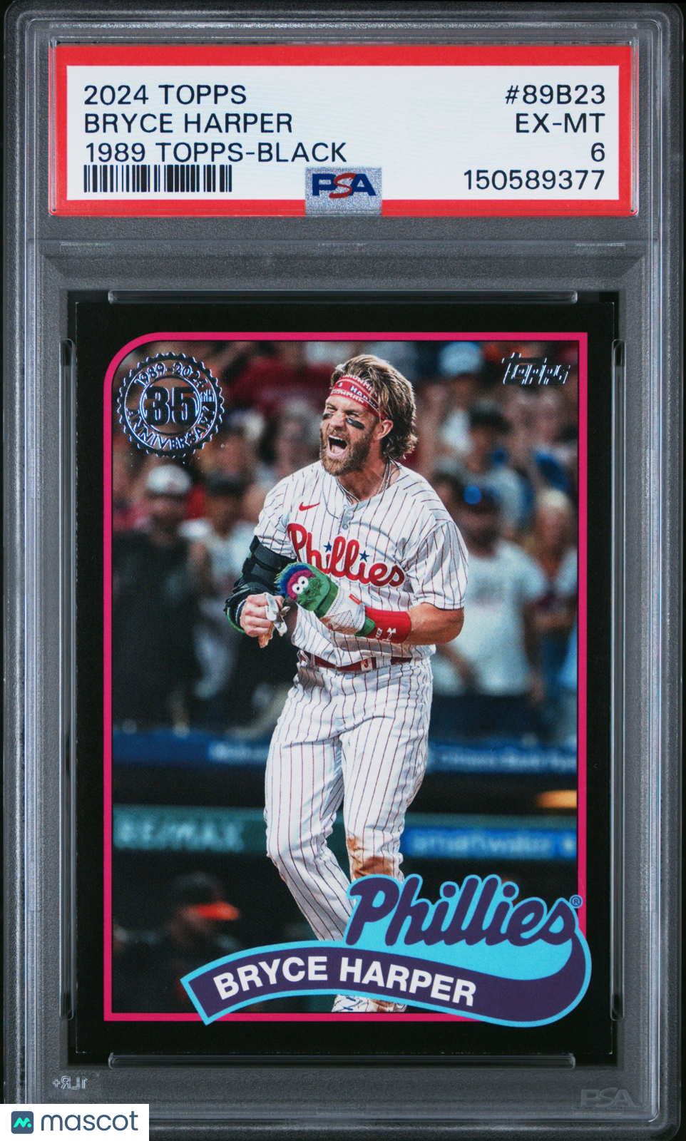 2024 Topps 1989 Topps Baseball Bryce Harper Black /299 #89B23 PSA 6 Phillies