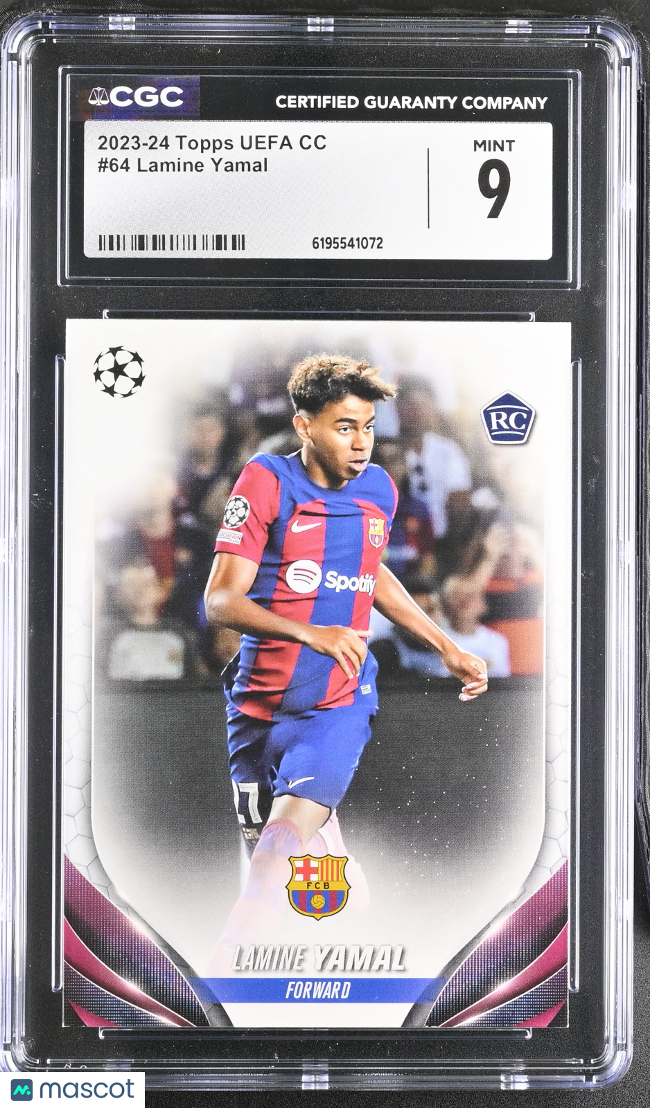 2023-24 Topps UEFA CC Lamine Yamal Rookie #64 CGC 9 FC Barcelona
