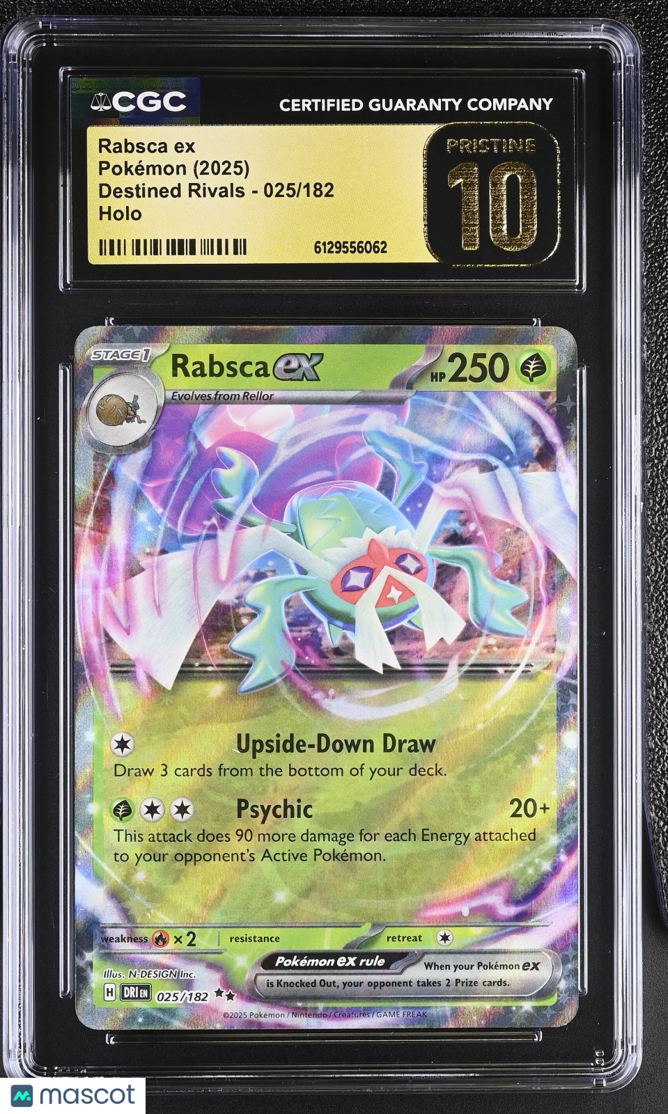2025 Pokemon Destined Rivals Rabsca ex Holo 025/182 CGC 10 #025/182 Pristine