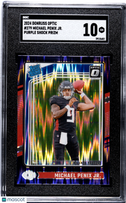 2024 Donruss Optic Michael Penix JR Purple Shock Prizm Rookie 279 SGC 10 Falcons