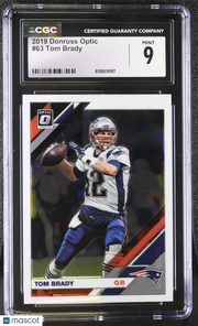 2019 Donruss Optic Tom Brady #63 CGC 9 New England Patriots