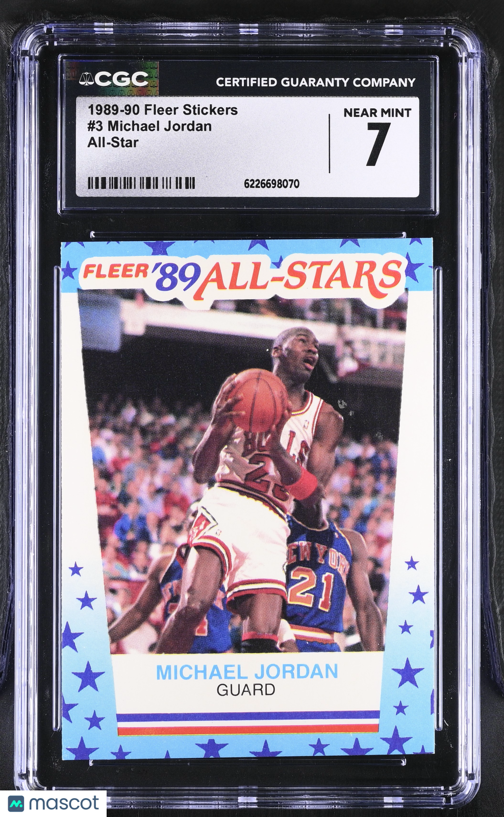 1989-90 Fleer Stickers Michael Jordan All-Star #3 CGC 7 Chicago Bulls