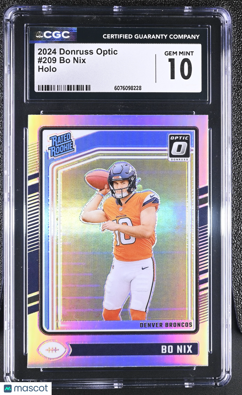 2024 Donruss Optic Bo Nix Holo Rookie #209 CGC 10 Denver Broncos