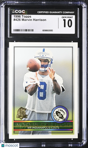 1996 Topps Marvin Harrison Rookie #426 CGC 10 Indianapolis Colts
