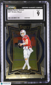 2024 Panini Select Drake Maye Rookie #27 CGC 9 New England Patriots