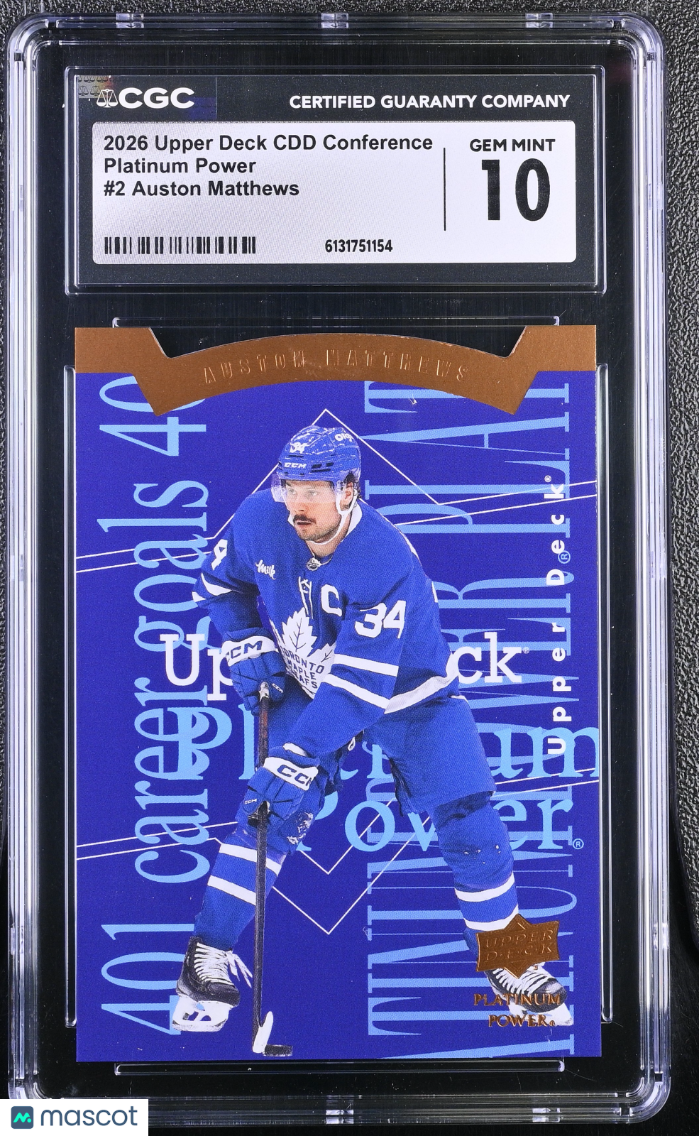 2026 Upper Deck Conference Auston Matthews Platinum Power #2 CGC 10 Maple Leafs
