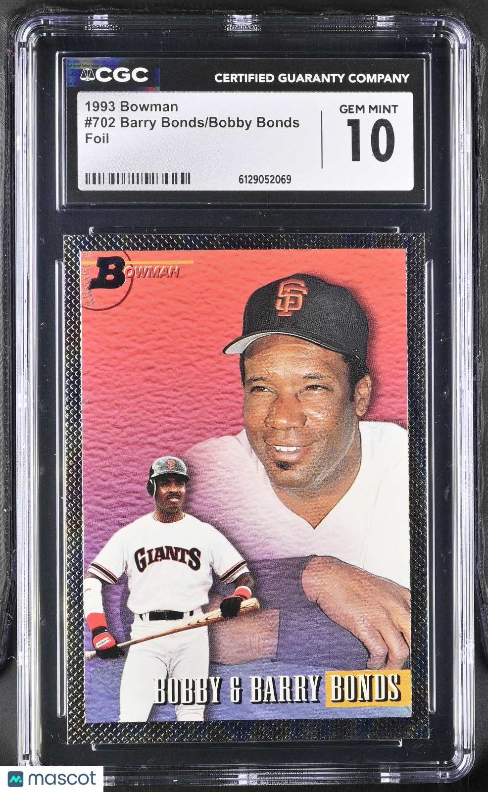 1993 Bowman Barry Bonds/Bobby Bonds Foil #702 CGC 10 San Francisco Giants