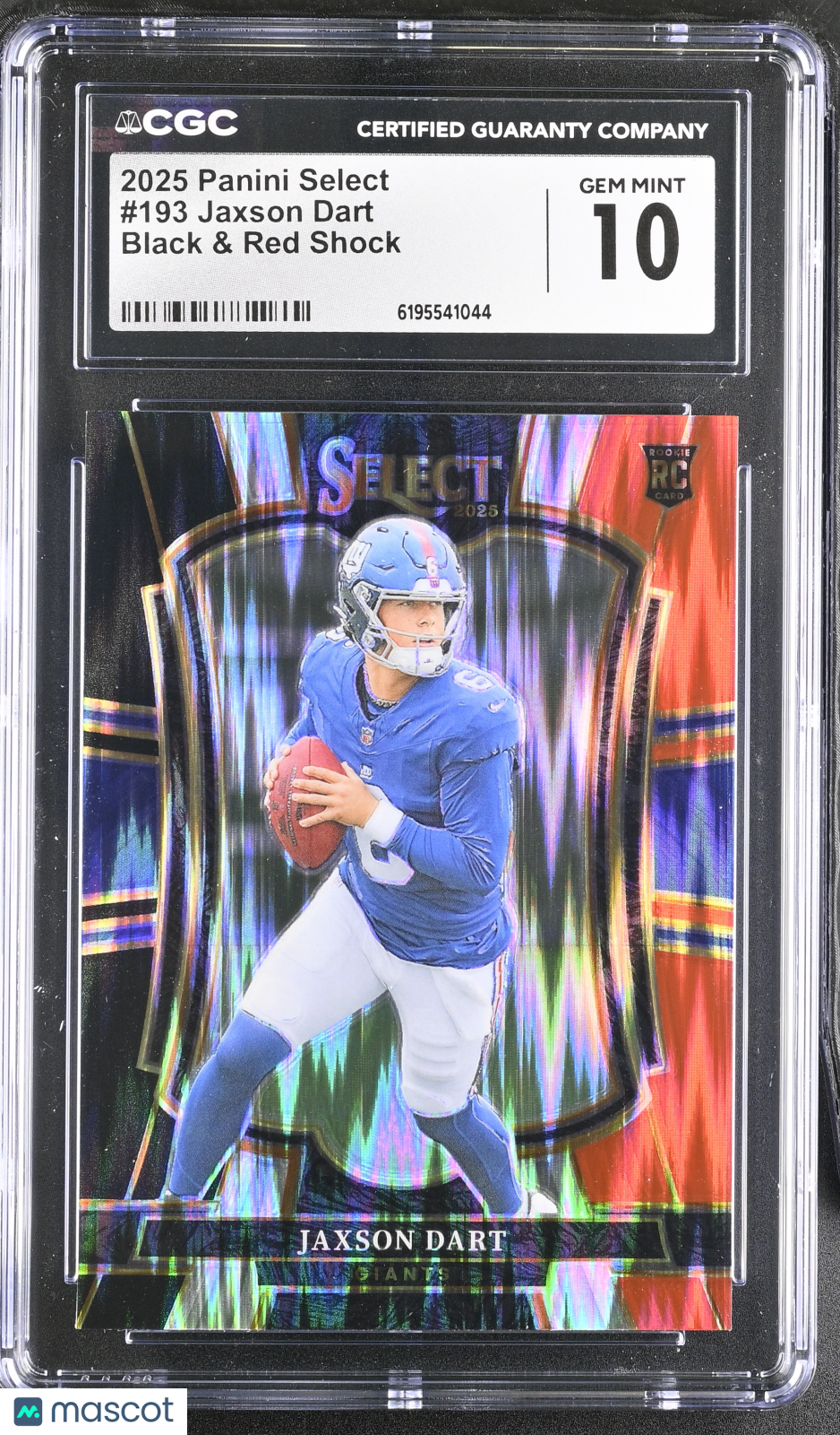 2025 Panini Select Jaxson Dart Black & Red Shock Rookie #193 CGC 10 Giants