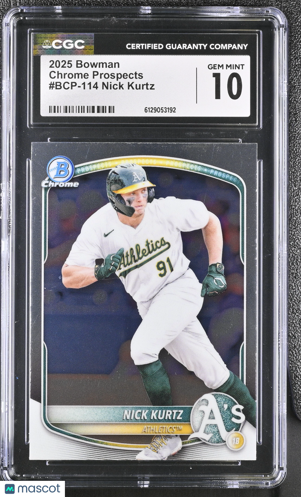 2025 Bowman Nick Kurtz #BCP-114 Chrome Prospects CGC 10
