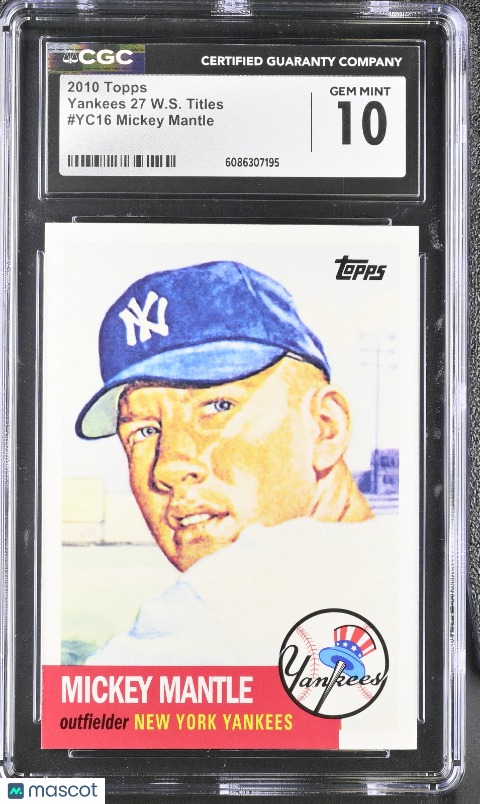 2010 Topps Mickey Mantle Yankees 27 W.S. Titles #YC16 CGC 10 New York Yankees