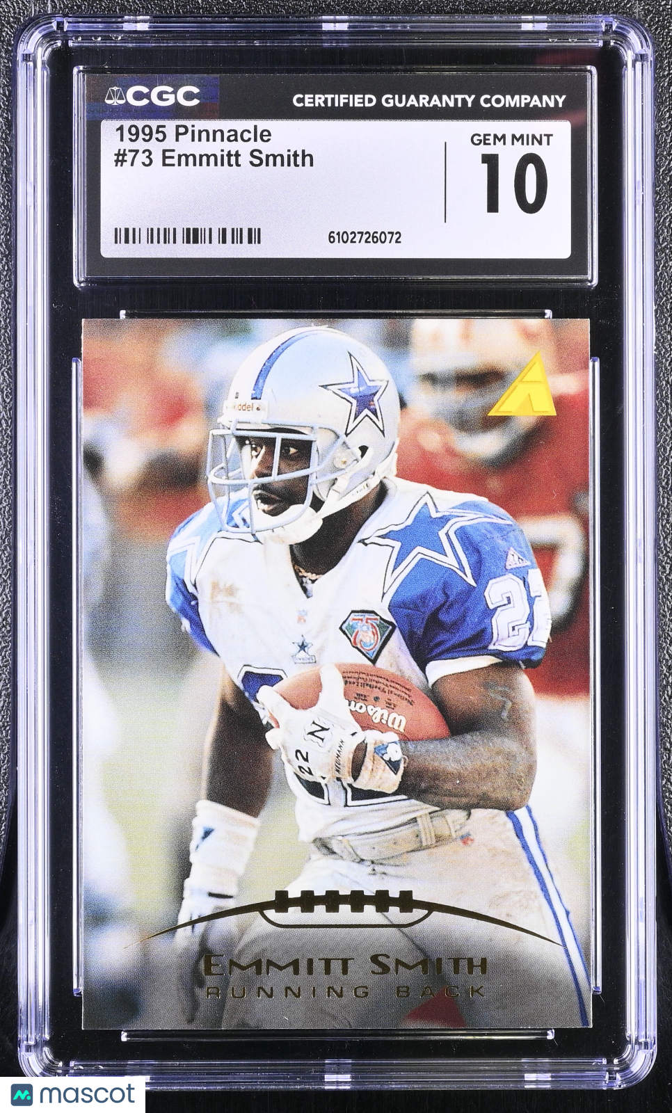 1995 Pinnacle Emmitt Smith #73 CGC 10 Dallas Cowboys