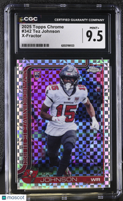 2025 Topps Chrome Tez Johnson X-Fractor Rookie #342 CGC 9.5 Tampa Bay Buccaneers
