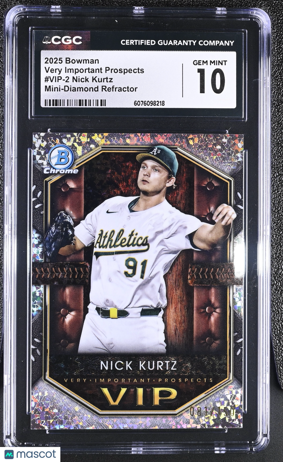 2025 Bowman Nick Kurtz Mini-Diamond Very Important Prospects #VIP-2 CGC 10