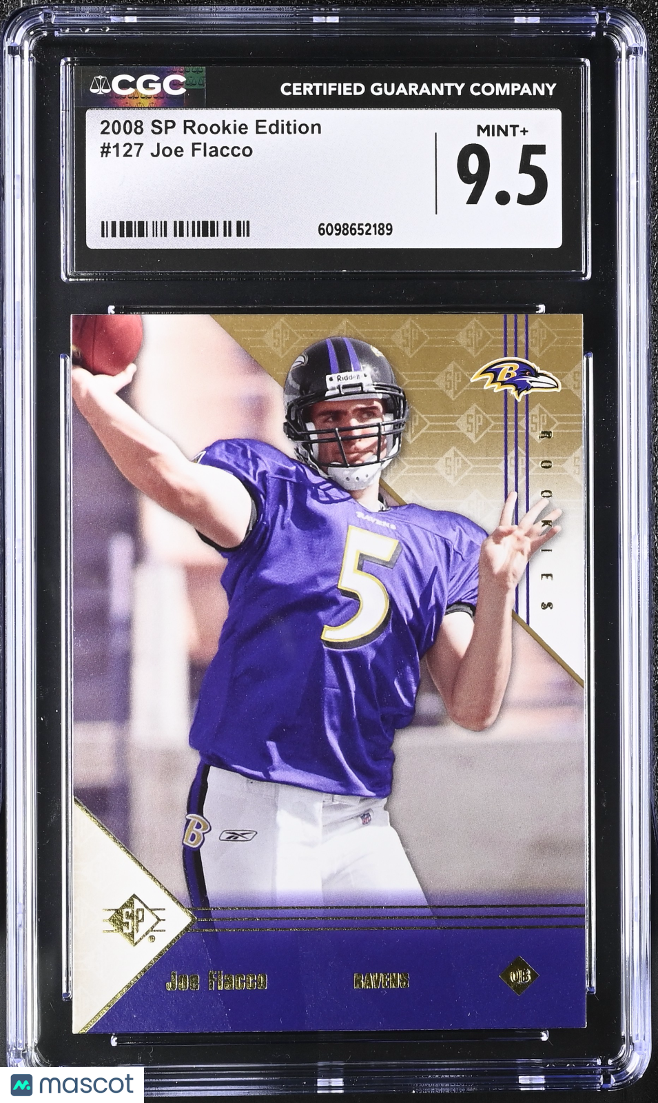 2008 SP Rookie Edition Joe Flacco Rookie #127 CGC 9.5 Baltimore Ravens
