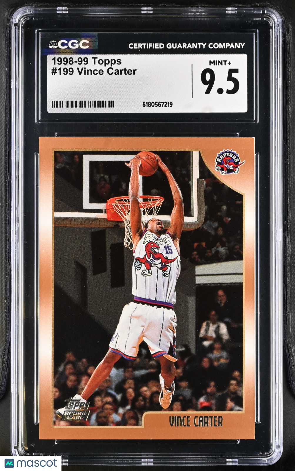 1998-99 Topps Vince Carter Rookie #199 CGC 9.5 Toronto Raptors
