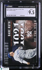 2015 Topps Highlight Of The Year Babe Ruth #H-33 CGC 9.5 New York Yankees