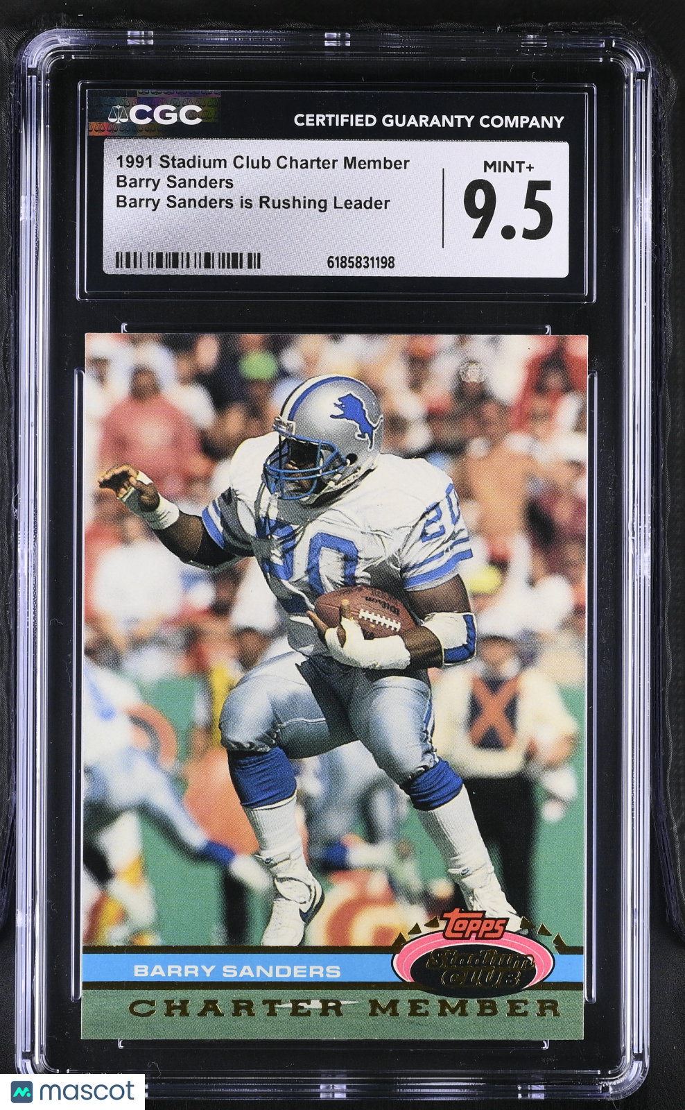 1991 Stadium Club Charter Member Barry Sanders CGC 9.5 Detroit Lions