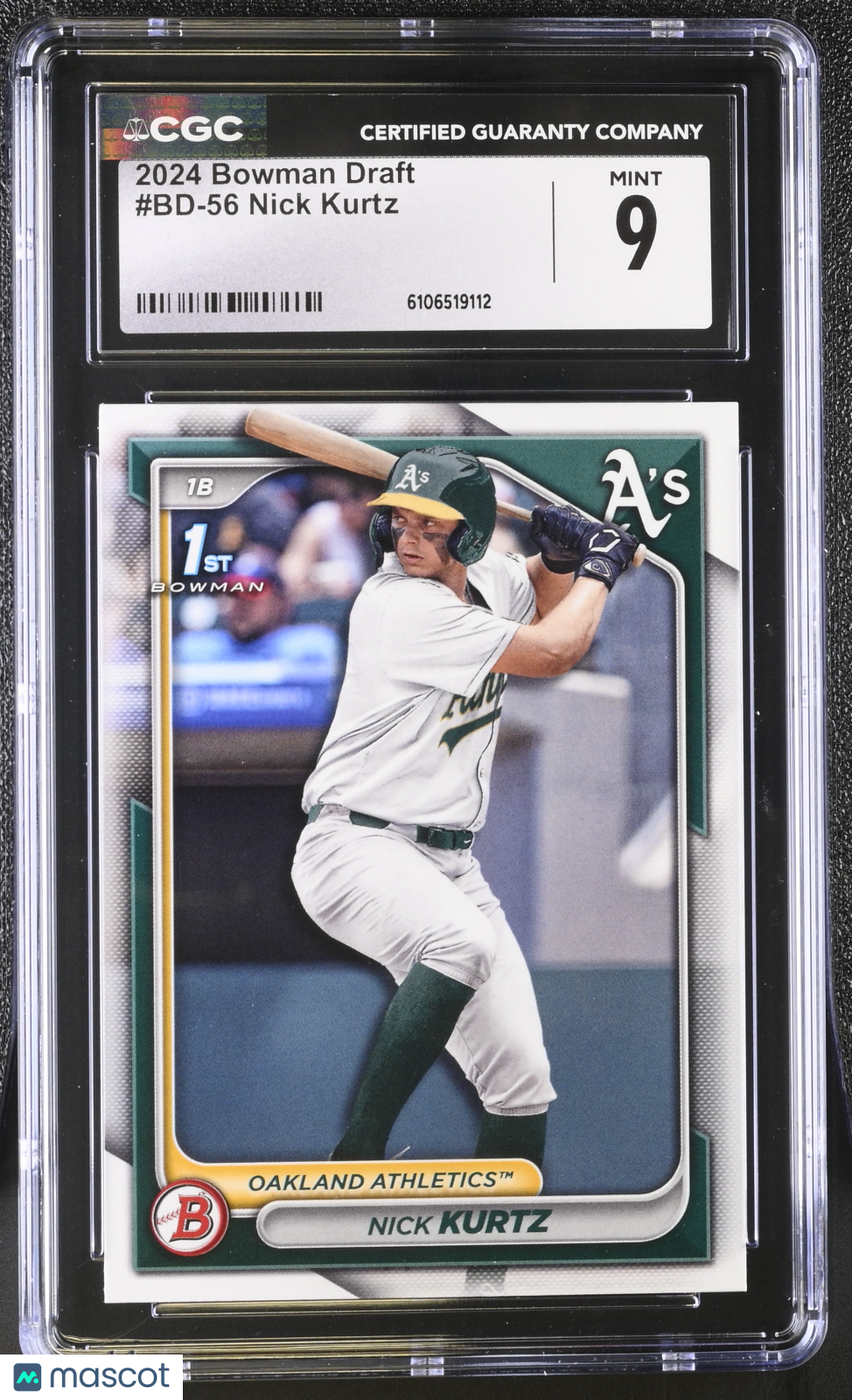 2024 Bowman Draft Nick Kurtz Rookie #BD-56 CGC 9 Oakland Athletics