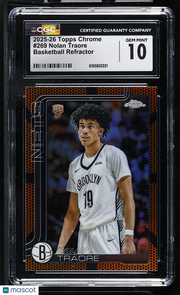 2025-26 Topps Chrome Nolan Traore Basketball Refractor Rookie #269 CGC 10 Nets