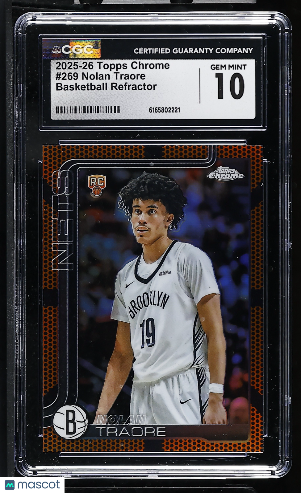 2025-26 Topps Chrome Nolan Traore Basketball Refractor Rookie #269 CGC 10 Nets