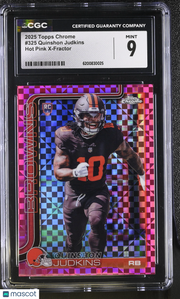 2025 Topps Chrome Quinshon Judkins Hot Pink X-Fractor Rookie #325 CGC 9 Browns