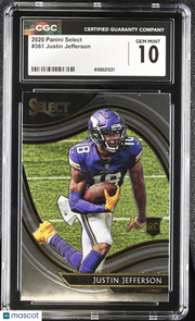 2020 Panini Select Justin Jefferson Rookie #361 CGC 10 Minnesota Vikings