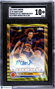 2022 Topps Chrome Mcdonald's Paris Clark AutoGold Wave /50 Rookie #CA-PC SGC 10
