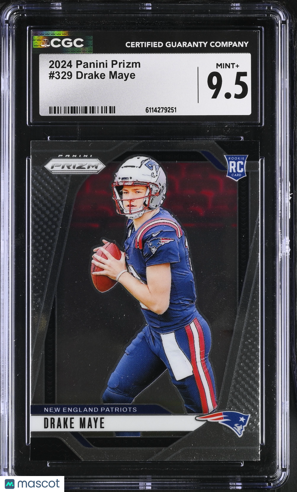 2024 Panini Prizm Drake Maye Rookie #329 CGC 9.5 New England Patriots