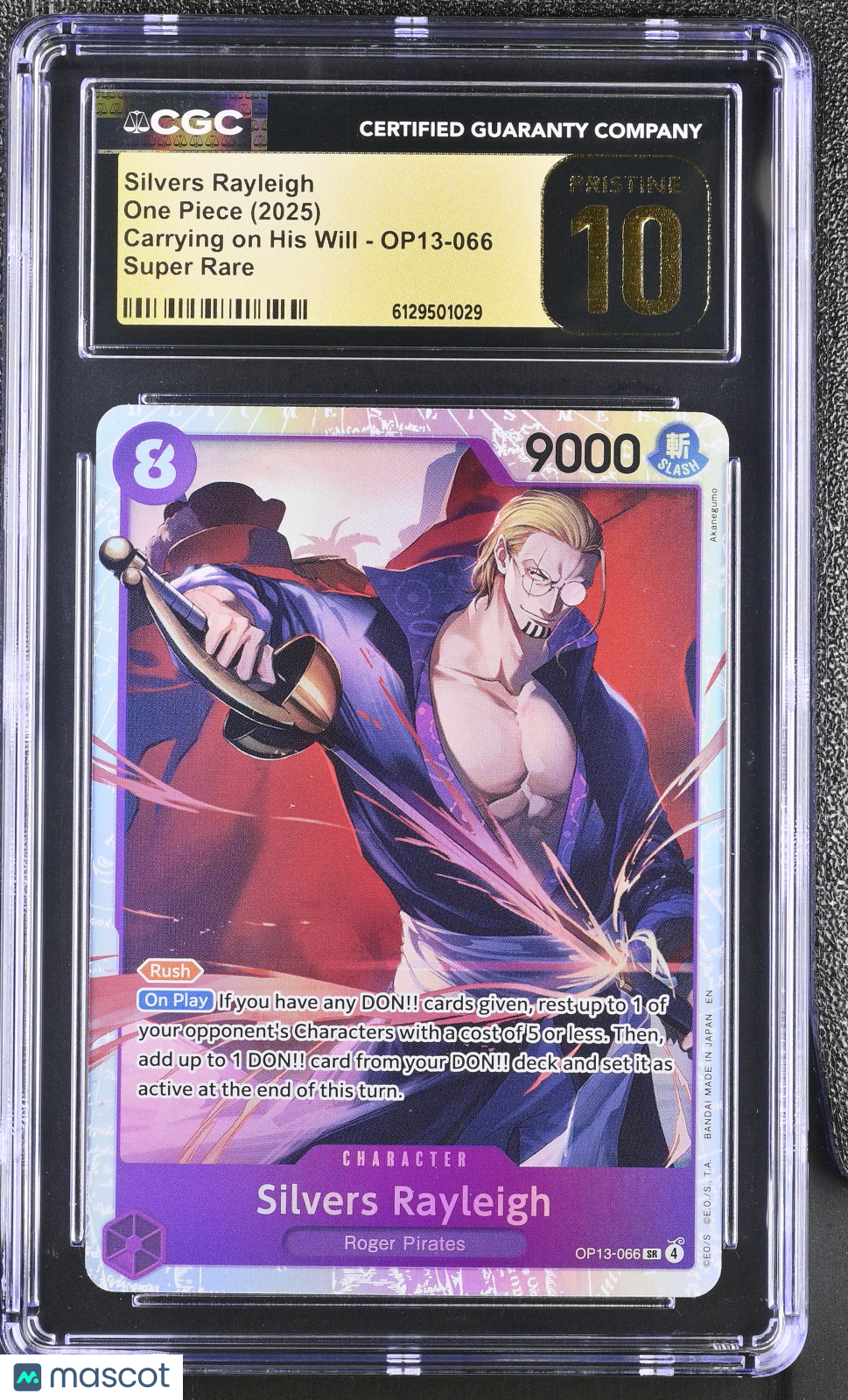 2025 One Piece Carrying On His Will Silvers Rayleigh CGC 10 #OP13-066 Pristine
