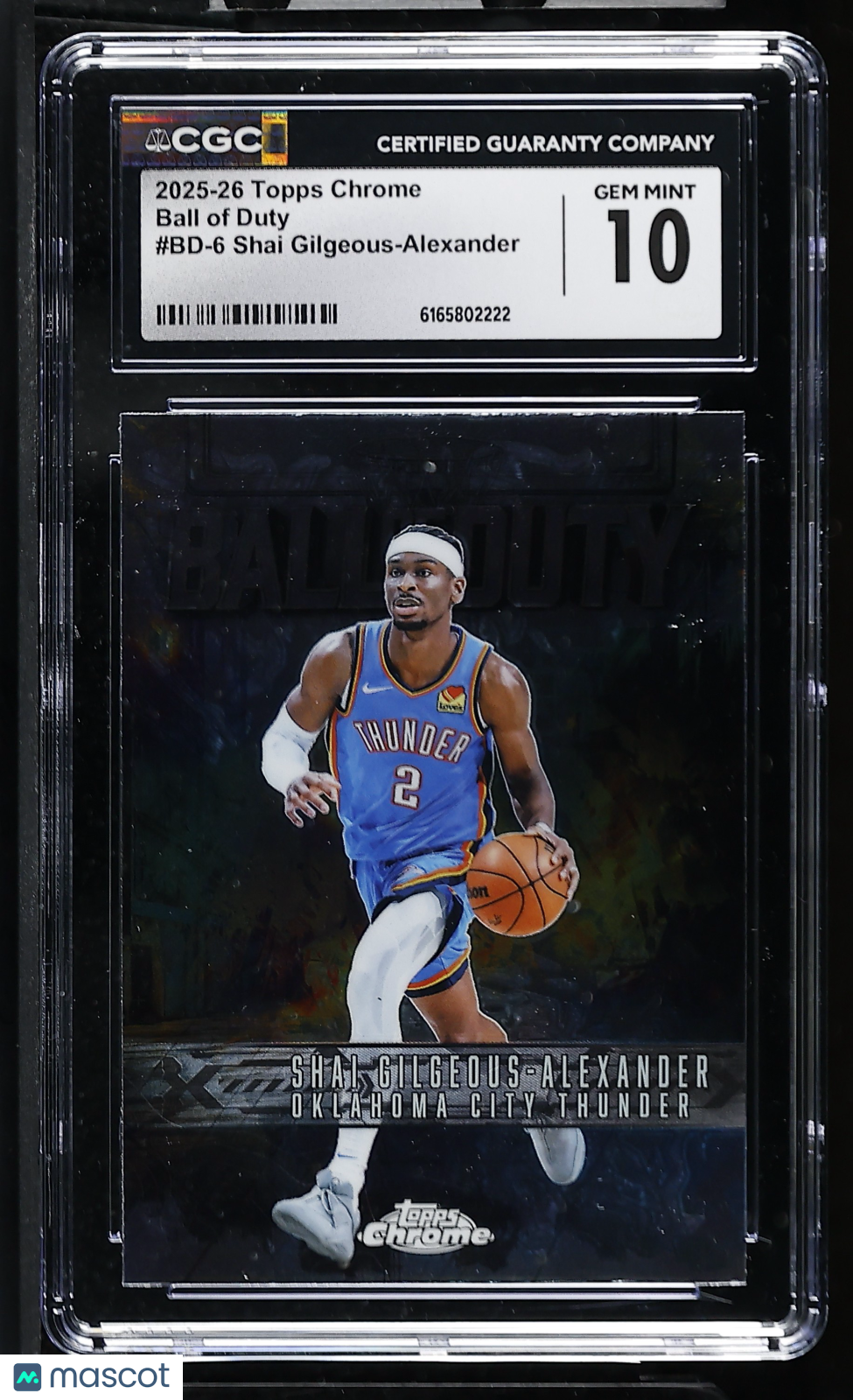 2025-26 Topps Chrome Shai Gilgeous-Alexander Ball of Duty #BD-6 CGC 10 Thunder