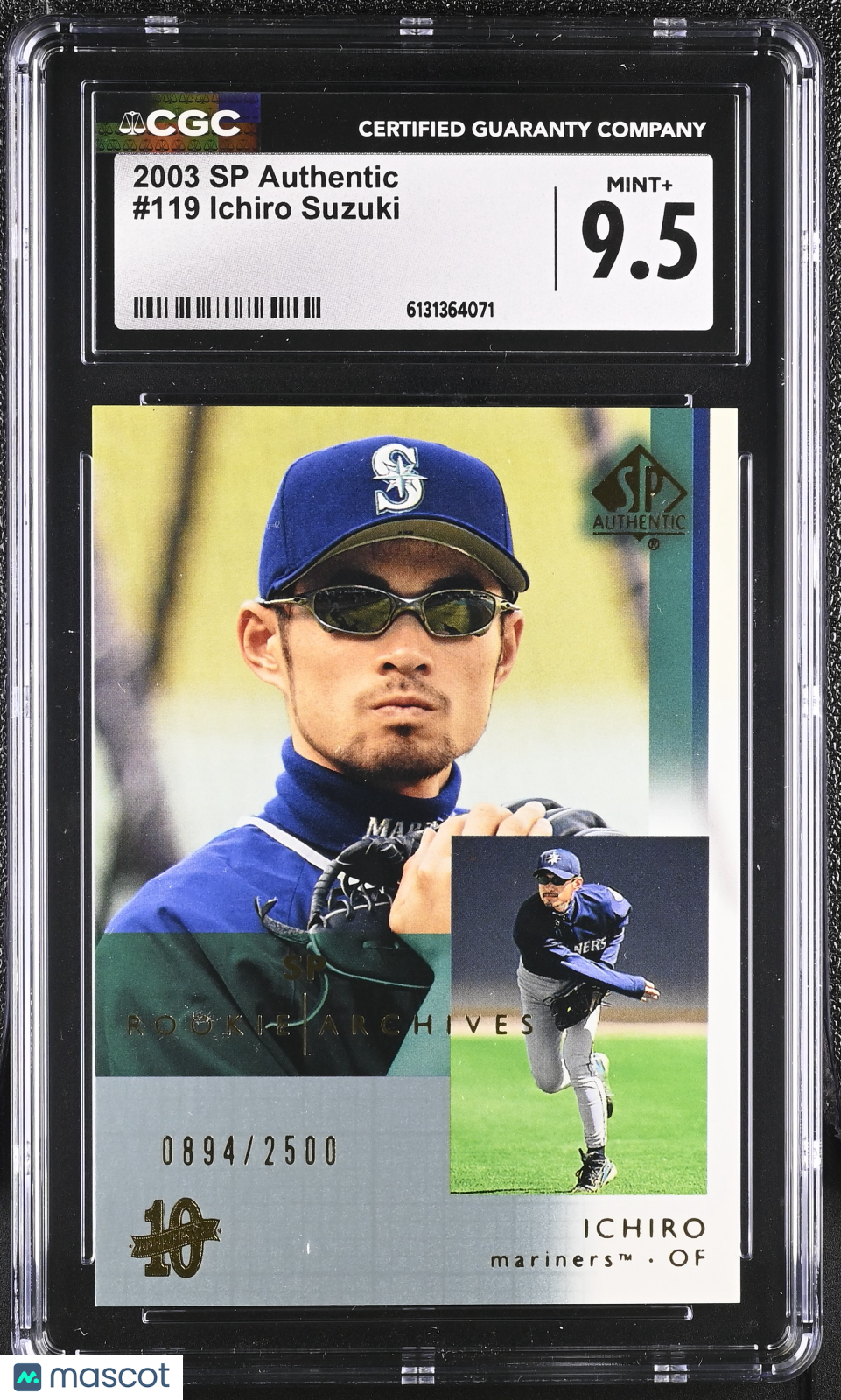 2003 SP Authentic Ichiro Suzuki 0894/2500 #119 CGC 9.5 Seattle Mariners