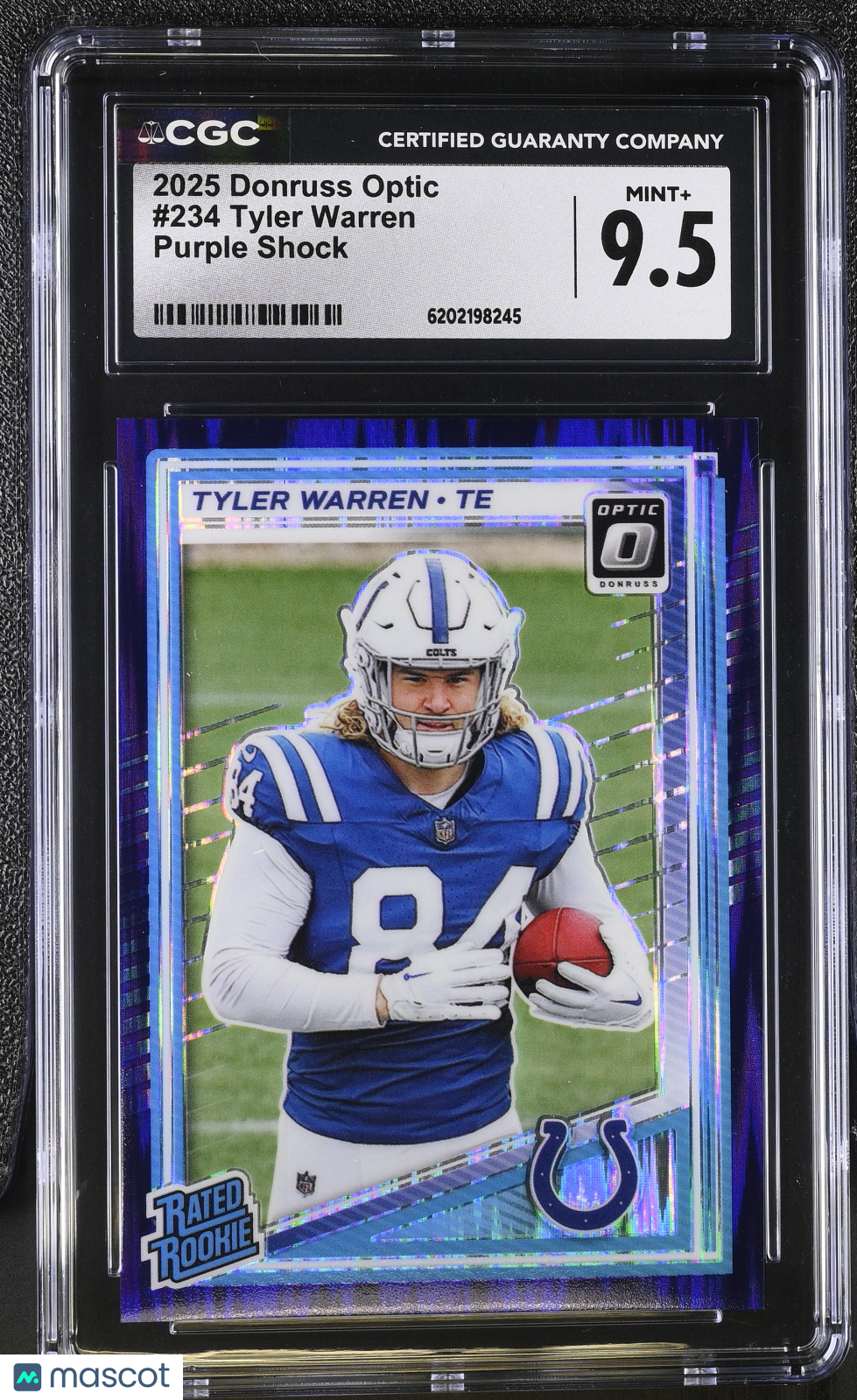 2025 Donruss Optic Tyler Warren Purple Shock Rookie #234 CGC 9.5 Colts
