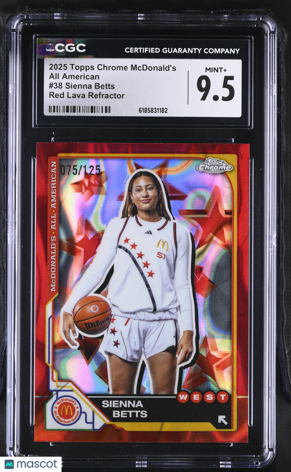2025 Topps Chrome Mcdonald's Sienna Betts Red Lava Refractor /125 Rookie CGC 9.5