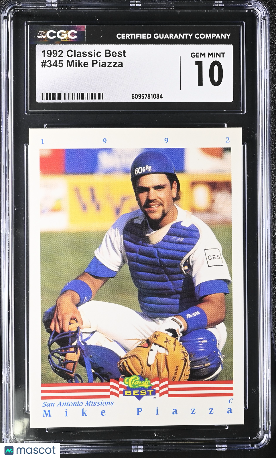1992 Classic Best Mike Piazza Rookie #345 CGC 10 San Antonio Missions