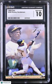 1993 Flair Rickey Henderson #260 CGC 10 Oakland Athletics