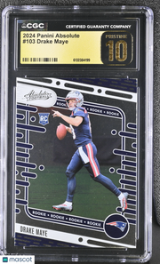 2024 Panini Absolute Drake Maye Rookie #103 CGC 10 Pristine Patriots