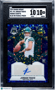 2024 Mosaic Jordan Travis Rookie Scripts Blue No Huddle #RS-JTS SGC 10 Jets